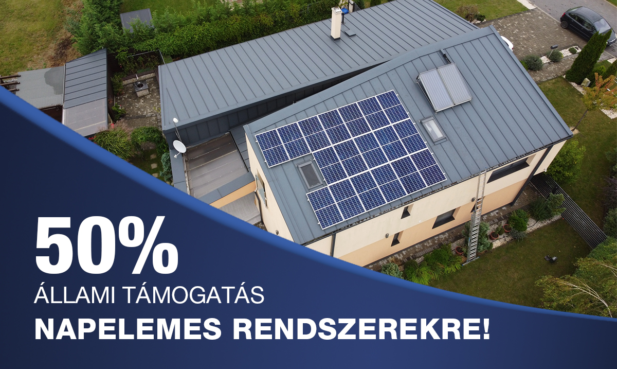 50%-os otthonfelújítási állami támogatás napelemes rendszerre